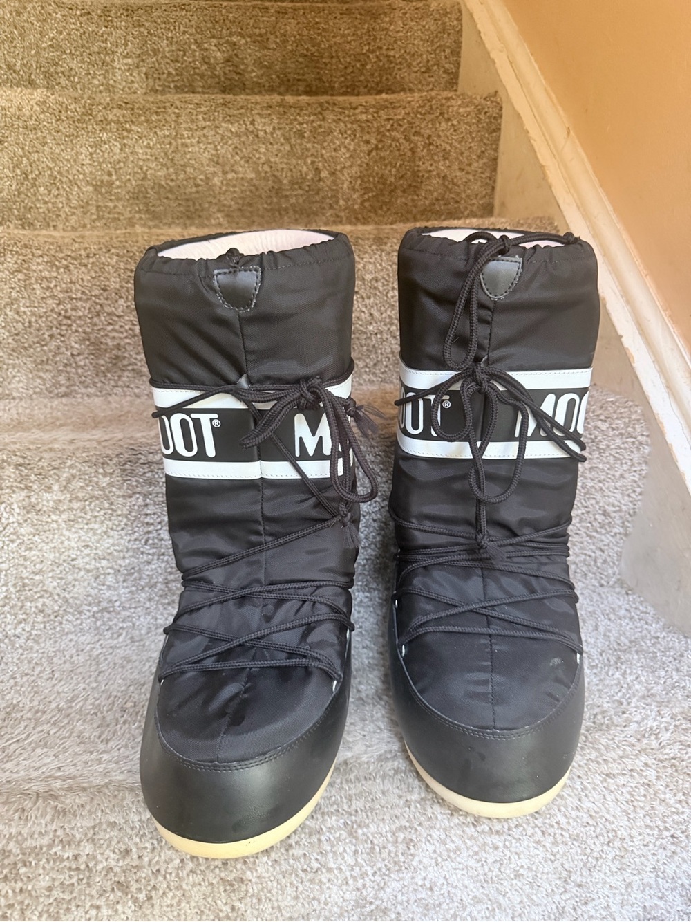 Moon Boot Black with White Accent Snow Boots - Picture 3 of 3